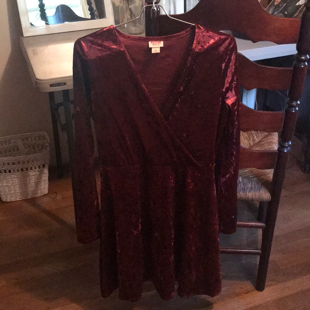 Velvet burgundy dress